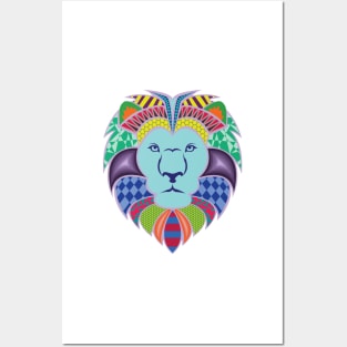 Abstract Lion Posters and Art